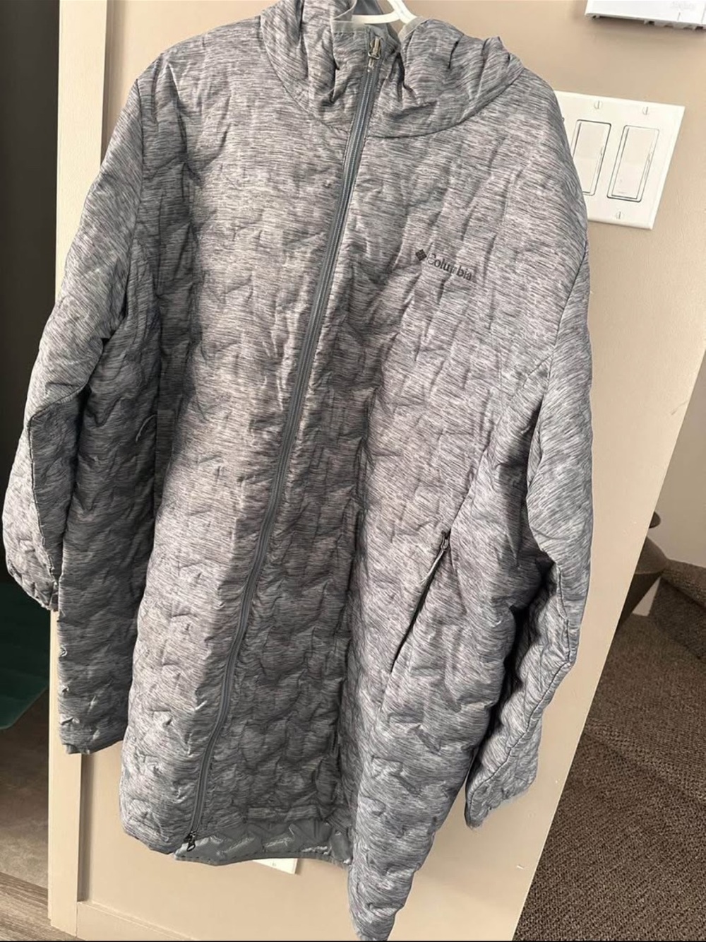Columbia Gray Quilted Hooded Jacket